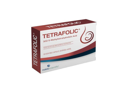 Tetrafolic: Enhanced Folic Acid Supplement - Supports Healthy Cell Growth & Fetal Development - 30 Easy-Swallow Vegetabl
