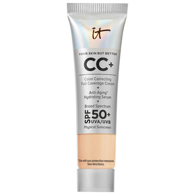 IT Cosmetics Mini CC+ Cream Full Coverage Color Correcting Foundation with SPF 50+ - Vegan, Cruelty-Free Makeup for Flaw