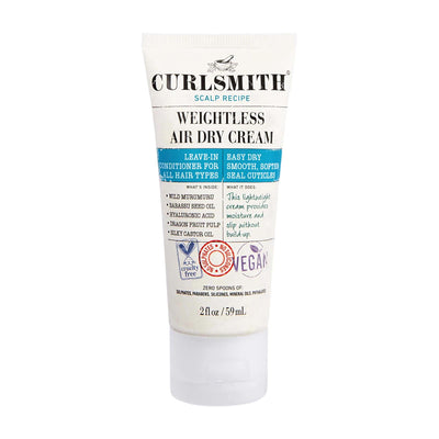 DevaCurl Mini Weightless Air Dry Curly Hair Cream - Lightweight Leave-In Conditioner for Wavy, Curly & Coily Hair, Vegan