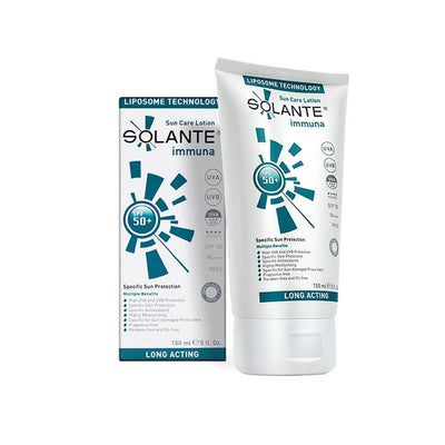 Solante Immuna Sunscreen for Sensitive Skin - High SPF 50+ Anti-Aging Sun Protection - Water-Resistant, Fragrance-Free, 