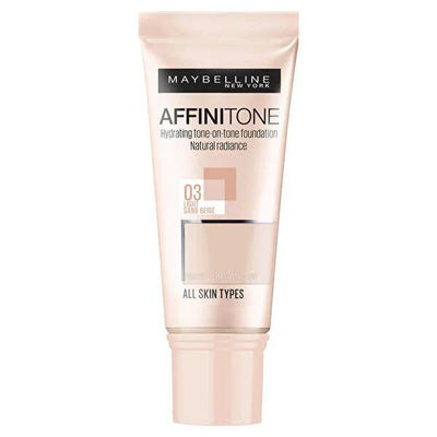 Maybelline Affinitone Foundation - Natural Coverage with Vitamin E - Light Sandbeige Shade