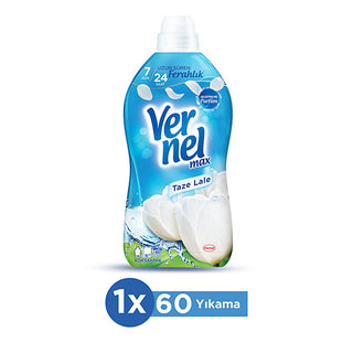 Vernel Max Taze Lale Concentrated Laundry Softener - 1440ml, Long-Lasting Freshness & Softening for Clothes
