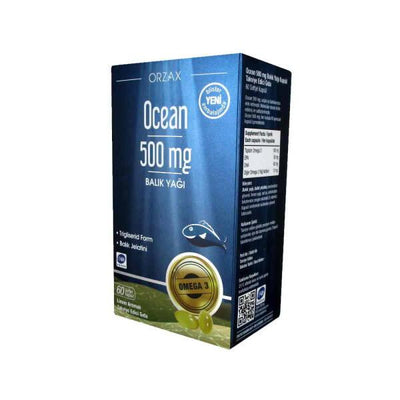 Ocean Pure: Omega 3 Fish Oil 500mg - 60 Capsules - High EPA DHA - Supports Brain & Heart Health - Pure Fish Oil Suppleme