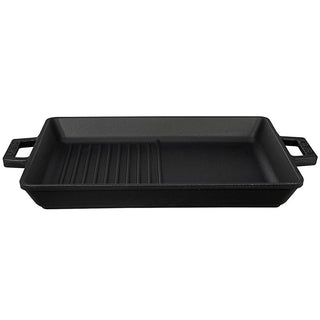 Lava Cast Iron Hybrid Grill Pan - 10x12 Inch Rectangular Enameled Pan for Indoor Stovetop Oven Use, Grill and Fry Simultaneously Lava Cast Iron Hybrid Grill Pan- Enameled Indoor Grill & Fry Cast Iron Grill Pan, Hybrid Grill Pan, Enameled Cast Iron Pan, Rectangular Grill Pan, Indoor Grill Pan, Stovetop Grill Pan, Oven Safe Grill Pan, Lava Cast Iron, Grill and Fry Pan, Durable Grill Pan, grill pan, cast iron pan, enameled pan, hybrid pan, rectangular pan, stovetop pan, oven safe pan, indoor grill, grilling, f
