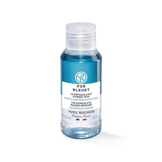 Ekspress Eye Makeup Remover - Pur Bleuet 50ml, Waterproof, Dual-Phase Formula Ekspress Eye Makeup Remover - Gentle & Effective eye makeup remover, waterproof makeup remover, dual-phase makeup remover, blue cornflower extract, contact lens safe makeup remover, gentle makeup remover, non-irritating makeup remover, pH balanced makeup remover, travel size makeup remover, sensitive skin makeup remover