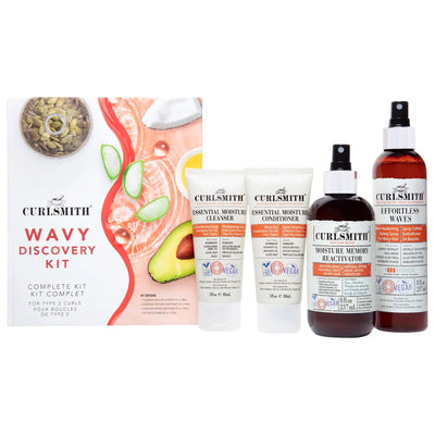 Wavy: Enhance & Define Type Two Waves with Discovery Hair Care Kit - Volumizing Shampoo, Moisturizing Conditioner, Leave
