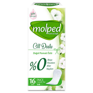 Molped Pure & Soft Daily Sanitary Pads - Natural, Hypoallergenic, pH Balanced - 16 Count Molped Pure & Soft Daily Sanitary Pads - Natural & Hypoallergenic daily sanitary pads, natural sanitary products, hypoallergenic sanitary pads, pH balanced sanitary pads, chemical-free daily pads, women's hygiene products, sanitary pads for sensitive skin, natural cotton sanitary pads, breathable sanitary pads, Molped Pure & Soft, daily protection, feminine hygiene, health-conscious sanitary products