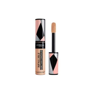 Loreal Paris Infaillible Concealer - High Coverage, Long Lasting Makeup for All Skin Types - 0.37 fl oz Loreal Paris Infaillible Concealer - 24hr High Coverage Loreal Paris Infaillible Concealer, High coverage concealer, Long-lasting concealer, Concealer for all skin types, Makeup concealer, Cosmetics, Beauty products, Makeup essentials, Concealer, Long-lasting makeup, Flawless finish, Nourishing formula, Elastic texture, Large sponge applicator