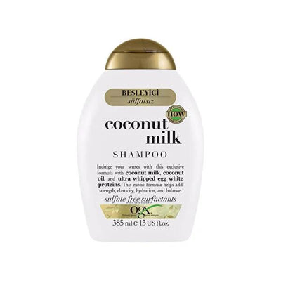 OGX Coconut Milk Shampoo - Sulfate-Free, Moisturizing, Strengthening Hair Care for Dry or Damaged Hair