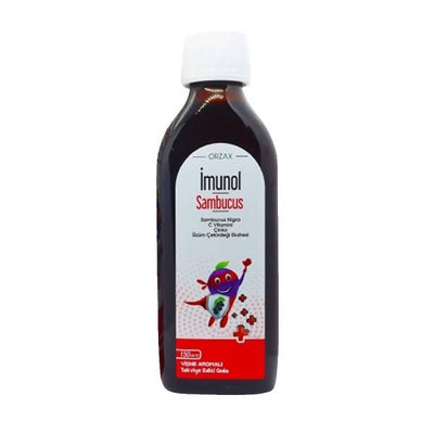 Orzax Imunol Sambucus: Elderberry Vitamin C & Zinc Supplement for Kids & Adults - Cherry Flavored Immune Support & Antio