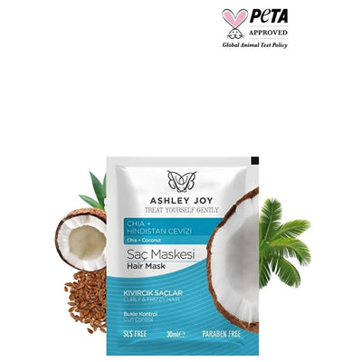 Ashley Joy Curl Control Hair Mask: Define Curls, Reduce Frizz & Repair with Chia & Flax Seed - Moisturizing Natural Hair