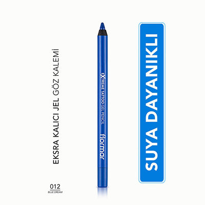 Flormar Extreme Tattoo Gel Eyeliner - 012 Blue Dream for Makeup Enthusiasts