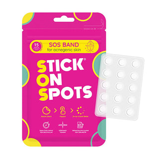 Stick on Spots: Invisible Hydrocolloid Acne Patch | Fast Blemish Treatment & SOS Bandage - Waterproof & Dermatologically Tested (15 Count) Stick on Spots Acne Patch: Invisible Blemish Treatment acne patch, hydrocolloid bandage, blemish treatment, spot treatment, pimple patch, invisible acne patch, waterproof acne patch, acne spot treatment, hydrocolloid acne treatment, sos band, acne treatment, spot healing, pimple healing, skin care, facial care, hydrocolloid patch, waterproof bandage, hypoallergenic, derm