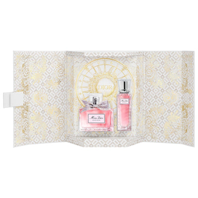 Miss Dior Eau de Parfum Deluxe Perfume Set: Warm Floral Fragrance for Women with Travel Roller-Pearl