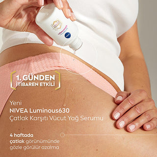 NIVEA Luminous Stretch Mark Serum - Body Moisturizer for Stretch Marks with LUMINOUS630, Long-Lasting Hydration & Anti-Stretch Mark Body Oil NIVEA Luminous Stretch Mark Serum - Reduces Stretch Marks & Hydrates Stretch Mark Serum, Body Moisturizer for Stretch Marks, NIVEA Luminous Stretch Mark Serum, Anti-Stretch Mark Body Oil, Long-lasting Hydration Body Serum, Pregnancy Skincare, Hormonal Skincare, Weight Change Skincare, Stretch Mark Prevention, Skin Tone Balancing, Moisturizing Serum, Clinically Tested S