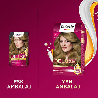 Palette Deluxe 8-0 Honey Blonde Hair Dye - Permanent, Long Lasting Color & Shine, Deep Nourishment with Oils Palette Deluxe Honey Blonde Hair Dye: Permanent Color & Shine hair dye, permanent hair color, hair color, Palette Deluxe, honey blonde hair dye, 8-0 hair dye, long lasting hair color, hair coloring, hair dye with oil, shiny hair dye, hair color with oil, blonde hair, hair nourishment, hair shine, vibrant hair color, at-home hair color, hair dye for women, hair dye for long hair, new hair color, hair 