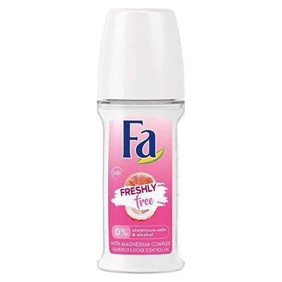 FA Freshly Free Roll-On Deodorant: 24-Hour Odor Protection with Refreshing Grapefruit & Lychee Scent - Travel Friendly