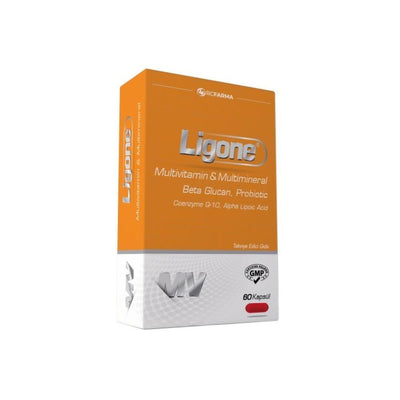 Ligone Beta Glucan Multivitamin Supplement - 60 Capsules, Probiotics, CoQ-10, Alpha Lipoic Acid, Immune Support