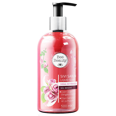 Bee Beauty Rose Garden Liquid Hand Soap - Gentle & Hydrating with Natural Olive Oil - Rose Scented Hand Cleanser for All