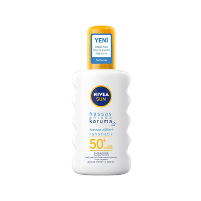 Nivea Sun Sensitive Skin Sunscreen Spray SPF50 200ml - Gentle Sun Protection for Sensitive Skin