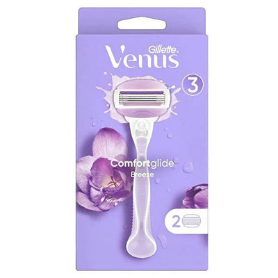 Gillette Venus Comfort Glide Breeze Women's Razor with 2 Replacement Blades - Comfortable Shaving, Scented Gel Bars, Piv