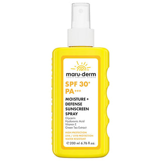 Maruderm SPF 30+ Sunscreen Spray: Hyaluronic Acid Moisturizing Sun Protection - Broad Spectrum, Non-Greasy, Ideal for Sensitive Skin, Daily Use Maruderm SPF 30+ Sunscreen: Hyaluronic Acid, Broad Spectrum SPF 30 sunscreen spray, hyaluronic acid sunscreen, moisturizing sunscreen, sensitive skin sunscreen, broad spectrum sunscreen, sun protection spray, non-greasy sunscreen, daily sunscreen use, sunscreen, sun protection, UVA protection, UVB protection, hyaluronic acid, vitamin E, green tea extract, moisturizi