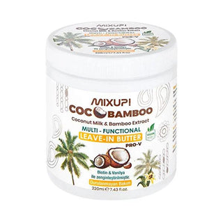 Mixup Butter Cocobamboo Hair Butter: Intense Moisture, Repair & Growth with Coconut Oil, Biotin & Bamboo Extract (6.76 fl oz) Mixup Butter Cocobamboo: Coconut Oil Hair Butter for Dry Hair hair butter, coconut oil hair treatment, bamboo extract hair product, biotin hair growth, vanilla hair butter, hair repair butter, hair moisturizing treatment, hair breakage treatment, dry hair, damaged hair, hair treatment, natural hair care, hair health, shine, softness, split ends, frizz control, hair mask, deep conditi