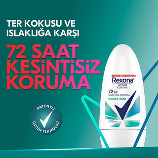 Rexona Shower Fresh Roll-On Deodorant - 72 Hour Odor & Wetness Protection for Women | Long Lasting Antiperspirant Rexona Shower Fresh Roll-On: 72-Hour Deodorant Protection roll on deodorant, 72 hour deodorant, shower fresh deodorant, womens deodorant, long lasting deodorant, odor protection, wetness protection, antiperspirant deodorant, deodorant, antiperspirant, women's hygiene, body odor, sweat protection, all-day freshness, active women, hygiene, odor control, continuous protection, refreshing scent, con