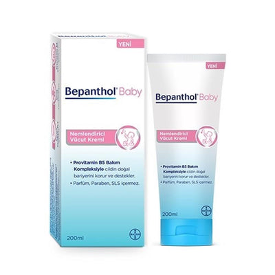 Bepanthol Baby Moisturizing Body Cream 200ml - Fragrance-Free, Hypoallergenic & Gentle Care for Newborns