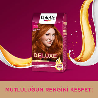 Palette Deluxe Intense Copper Hair Dye 7-77 - Long-Lasting, Nourishing Hair Color Palette Deluxe Intense Copper Hair Dye - Long-Lasting Color hair dye, intense copper hair color, long-lasting hair color, nourishing hair dye, Palette Deluxe hair color, copper hair dye, vibrant hair color, hair care, hair coloring, cosmetic, beauty product, hair treatment