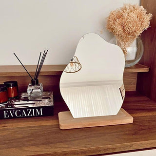 Evcazım Asymmetric Wooden Makeup Mirror - Unique Handmade Decorative Mirror for Home, 13.78 x 11.02 inches Evcazım Asymmetric Wooden Makeup Mirror - Unique Handmade Decor Asymmetric Makeup Mirror, Wooden Decorative Mirror, Handmade Makeup Mirror, Unique Gift Ideas, Decorative Home Accessories, Makeup Essentials, Home Decor, Vanity Mirrors, Wooden Mirror, Asymmetric Decor, Handmade Home Decor, Gift for Her, Gift for Him, Bedroom Decor, Dressing Room Essentials
