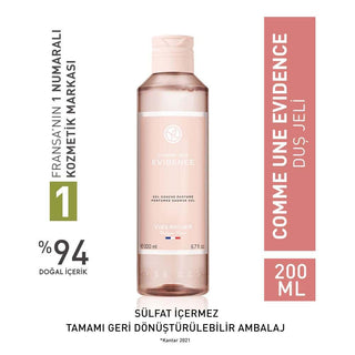 Comme une Evidence Scented Shower Gel - Gentle, Long-Lasting Fragrance for All Skin Types - 200 ml Comme une Evidence Scented Shower Gel - Gentle & Long-Lasting scented shower gel, fragrant body wash, long-lasting fragrance shower gel, gentle cleanser for all skin types, Isparta Rose shower gel, shower gel, body wash, fragrant shower gel, gentle shower gel, Comme une Evidence