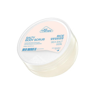 saltherapy salty body scrub jar, exfoliating body scrub application process SalTherapy Salty Pirinçli Body Scrub - Gentle Exfoliation for Skin Care Enthusiasts | 300 g SalTherapy Salty Body Scrub - Gentle Exfoliation saltherapy, body-scrub, exfoliation, skin-care, natural-products, korean-beauty, salty-scrub, gentle-exfoliator, 300g, ai-generated