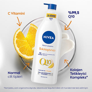 Nivea Q10 Firming Body Lotion - Visibly Tightens Skin in 10 Days, Intense 48-Hour Moisture - With Vitamin C & Collagen Booster, Fast Absorbing Nivea Q10 Firming Lotion: Tighten Skin, 48H Moisture Nivea Q10 firming lotion, body lotion for firm skin, skin tightening body lotion, moisturizing lotion with Q10, body lotion for dry skin, vitamin C body lotion, collagen boosting body lotion, fast absorbing body lotion, Nivea, Q10, firming, lotion, body lotion, skin care, moisturizer, skin tightening, vitamin C, co