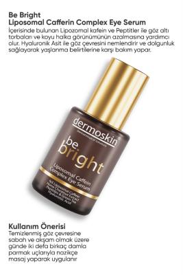 dermoskin be bright eye serum bottle view, dermoskin be bright eye serum application Dermoskin Be Bright Liposomal Caffein Complex Eye Serum | 30 ml Dermoskin Be Bright Eye Serum - Caffein Complex | 30 ml dermoskin, anti-aging-eye-serum, hydrating-eye-serum, dark-circles-treatment, liposomal-caffein, eye-care, skincare, moisturizing, fine-lines, ai-generated
