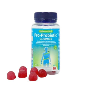 Naturopathica Pro-Probiotic 30 Gummies - Supports Gut Health & Immune System for Kids & Adults Naturopathica Pro-Probiotic 30 Gummies - Gut Health & Immune Support probiotic supplement, chewable probiotics, children's probiotics, gut health support, probiotic gummies, digestive health, immune system support, raspberry flavored, vitamin C supplement, fructooligosaccharide, prebiotic support, health and wellness, supplements for kids, gut health products