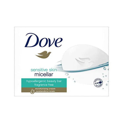 Dove Sensitive Skin Micellar Cream Bar Soap - Gentle, Fragrance-Free, Hypoallergenic, Moisturizing Bar for Face, Body, a