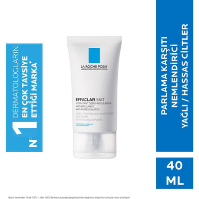 La Roche-Posay La Roche Posay Effaclar Mat Anti-Shine Moisturizer for Oily Skin - Mattifying, Hydrating, Minimizes Pores