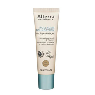 Alterra Organic Foundation Makeup No.02 Medium - Natural, Vegan, Dermatologically Tested - 30 ml Alterra Organic Foundation Makeup - Natural & Vegan organic foundation, vegan makeup, natural cosmetics, phyto-collagen skincare, dermatologically tested beauty products, cruelty-free, vegan-friendly, natural beauty products, skincare, makeup, cosmetics, Alterra, foundation makeup, medium coverage, organic apricot kernel oil, vitamin E, Q10