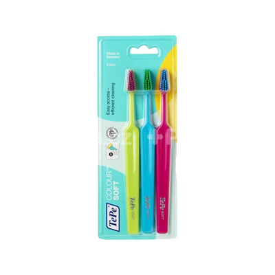 Tepe Soft Toothbrush 3-Pack: Gentle Cleaning for Sensitive Teeth, Dentist Recommended Manual Toothbrushes for Optimal Or