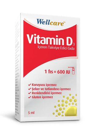 Wellcare Vitamin D3 600 IU Spray for Immune System Support & Bone Health - 5ml