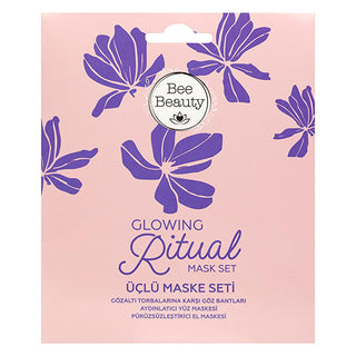 Bee Beauty Glowing Ritual: Face and Hand Mask Set - Reduce Puffiness, Brighten Skin, Smooth Hands - Easy Skincare Routine Bee Beauty Mask Set: Glowing Skin, Puffiness Reduction face mask set, eye patches for puffiness, brightening face mask, smoothing hand mask, beauty mask set, anti-puffiness eye treatment, skin brightening mask, hand smoothing treatment, easy skincare routine, glowing skin treatment, face mask, eye patches, hand mask, skincare, beauty, anti-puffiness, brightening, smoothing, hydrating, no