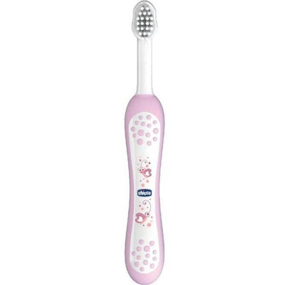Chicco Baby Toothbrush 6+ Months - Extra Soft Bristles, Gentle Oral Care for Infants, Ergonomic Non-Slip Handle, Fun Des