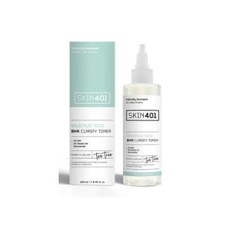 skin401 salicylic acid bha clarify toner bottle, skin401 toner packaging Skin401 Salicylic Acid BHA Clarify Toner - Acne Treatment | 200 ml Skin401 Salicylic Acid BHA Clarify Toner 200 ml skin401, salicylic-acid-toner, vegan-skincare, acne-treatment, bha-toner, complexion-care, cruelty-free, skin-clearing, pores-tightening, ai-generated