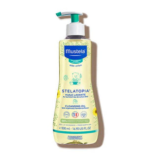 Mustela Stelatopia Baby Cleansing Oil: Gently Cleanse & Hydrate Sensitive, Eczema-Prone Skin - Natural Wash for Infants & Kids (16.91 fl oz) Mustela Stelatopia Cleansing Oil: Gentle Eczema Relief Mustela cleansing oil, Stelatopia cleansing oil, Baby cleansing oil, Cleansing oil for eczema, Gentle skin cleanser, Hydrating cleansing oil, Cleansing oil for sensitive skin, Natural baby wash, Infant cleansing oil, cleansing oil, baby wash, eczema relief, sensitive skin, natural ingredients, baby skincare, infant