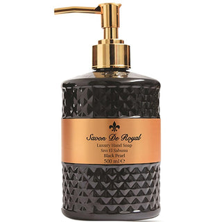 Savon De Royal Pearl Black Liquid Hand Soap: Gentle Cleansing for Soft, Radiant Skin - 500ml Moisturizing Hand Soap Savon De Royal Hand Soap: Gentle, Softening 500ml liquid hand soap, gentle hand cleanser, skin softening soap, 500ml hand soap, pearl black hand soap, luxury hand soap, moisturizing hand soap, Savon De Royal soap, hand soap, gentle cleanser, skin care, moisturizing soap, black pearl, royal soap, hand wash, bath and body, personal care, gifts for her, gifts for him, new home gift, hand hygiene,