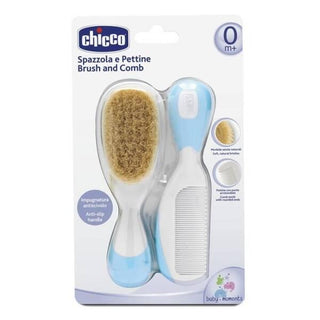 chicco hairbrush and comb set blue, gentle hairbrush with natural bristles, rounded-tip comb for newborn hair Chicco Hairbrush & Comb Set - Blue 0 Months+ Chicco Hairbrush & Comb Set - Blue for Newborns chicco, hairbrush, comb, newborn, baby-care, grooming, baby-accessories, natural-bristle, ai-generated, hair-grooming