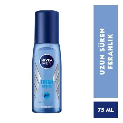 Nivea Men Fresh Active: 48H Odor Protection Deodorant Spray - Ocean Extracts for All-Day Freshness (75ml)