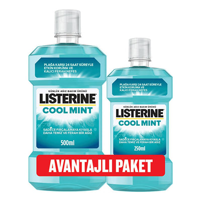 Listerine Cool Mint Mouthwash: Clinically Proven Oral Rinse for Bad Breath Treatment & Plaque Control Ñ Fresh Breath & H