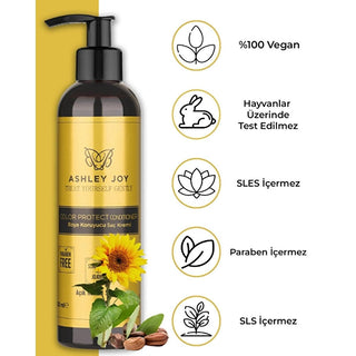 Ashley Joy Color Protect Hair Conditioner - Vitamin E & Sodium PCA for Blonde & Light Hair - Moisturizing, Repairing, Color Vibrancy - 8.45 fl oz Ashley Joy Color Protect Conditioner | Blonde & Light Hair hair conditioner for colored hair, color protecting conditioner, blonde hair conditioner, light hair conditioner, moisturizing hair conditioner, vitamin E hair conditioner, hair repair conditioner, Ashley Joy hair conditioner, hair conditioner, color treated hair, blonde hair, light hair, dry hair, damaged
